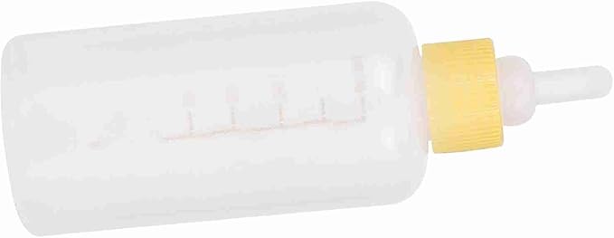 CHICIRIS Environment Protection Gel Pet Nursing Kit, Clear Scale Milk Capacity, Puppy Kitten Feeding Bottle, 6PCSSet 60ml, Four Spare Nipples, Ideal for Small and Large Babies (Yellow)