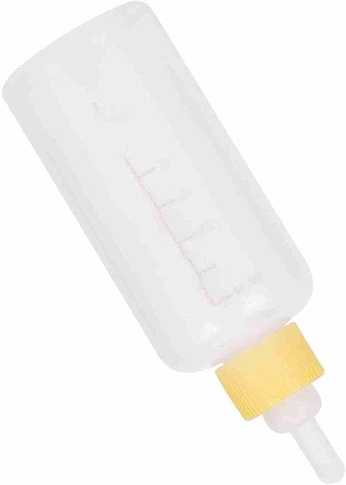 CHICIRIS Environment Protection Gel Pet Nursing Kit, Clear Scale Milk Capacity, Puppy Kitten Feeding Bottle, 6PCSSet 60ml, Four Spare Nipples, Ideal for Small and Large Babies (Yellow)