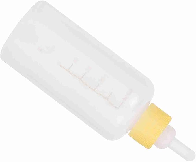 CHICIRIS Environment Protection Gel Pet Nursing Kit, Clear Scale Milk Capacity, Puppy Kitten Feeding Bottle, 6PCSSet 60ml, Four Spare Nipples, Ideal for Small and Large Babies (Yellow)
