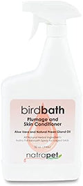 Bird Bath Spray- Plumage & Skin Conditioner with Aloe Vera and Natural Preen Gland Oil 32 oz