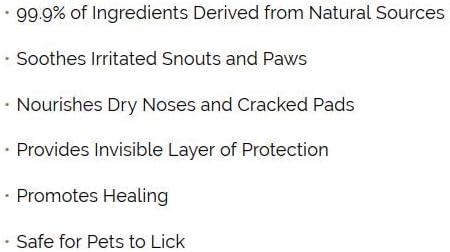 Nose & Paw Balm for Dogs & Cats - Dog Nose Balm, Natural Moisturizer for Crusty & Chapped Noses, Dry Pads - Safe, Unscented, Lickable, Organic Healing Ointment, 2 oz Jar treatment for dogs