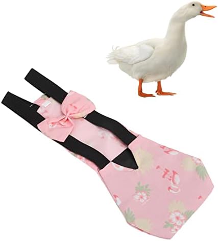 Chicken Diapers for Hens, Bantam Hens Diapers for Pet Ducks Pet Duck Supplies Goose Clothes Reusable Washable Pet Diapers with Bow Tie Nylon Buckle for Poultry (L)