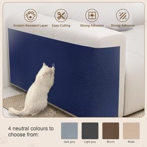 Eunice Cat Scratching Mat, Self-Adhesive Cat Scratch Carpet, Trimmable Replacement Carpet Pad for Tree Wall Cat Scratching Post DIY Couch Protector (Dark Blue, 78.7"x15.8")