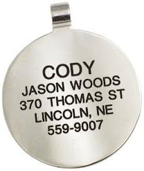 LuckyPet Flower Jewelry Pet ID Tag for Dogs and Cats, Easy to Read Personalized Engraving on Back Side, Large, White