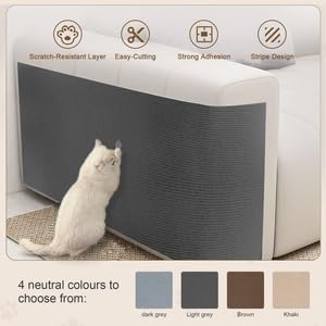 Eunice Cat Scratching Mat, Self-Adhesive Cat Scratch Carpet, Trimmable Replacement Carpet Pad for Tree Wall Cat Scratching Post DIY Couch Protector (Dark Gray, 78.7"x15.8")