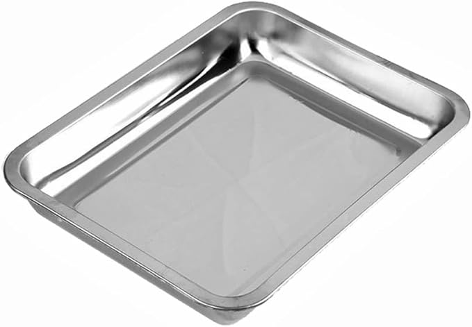 KUNWU Stainless Steel Pet Litter Box 24"x16"x2.75" for Cat, Dog & Rabbit, Corrosion Resistant Easy Clean No Residue Build Up Never Absorbs Odor Stains Rusts Durable Pan (XL (24"x16"), 2.75" Deep)