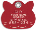 LuckyPet Plastic Pet ID Tags - Dog Personalized IDs - Durable Engraved Name Noiseless Tag - Suitable for Dogs and Cats - Outlasts Most Aluminum Tags - Large, Red Cat