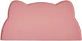Cat Food Mat, Silicone Non Slip Dog Bowl Mat Waterproof Cat Feeding Mat Stop Food Spills and Water Messes Out to Floor Pet Food Mat (Coral Pink, 20" x 12")