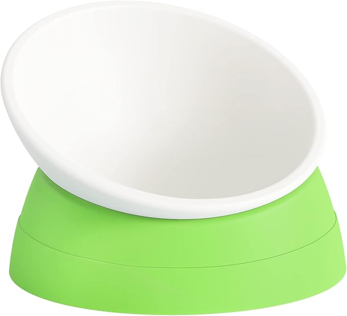 Ravitat Elevated Cat Food Bowl - Adjustable, Anti-Slip & Anti-Noise, Protects Pet's Spine, Thickened Plastic, 17 Oz