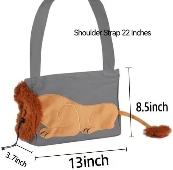 Dog Carrier Bag, Cat Sling Carrier Soft, Portable Dog Small Purse, Pet Carrier for Puppy, Lightweight Travel Hiking Bag, Lion Design Canvas,Petmate Chihuahua, Vet Visits, Outdoor Walking