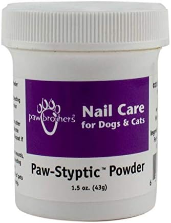 RYAN'S PET SUPPLIES Paw Brothers Nail Care Paw-Styptic Powder for Dogs and Cats, Powder Stops Bleeding Fast, from Nail Clipping and Minor Cuts, 1.5 Ounces