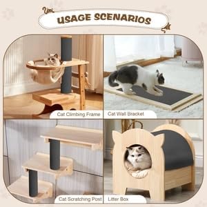 Eunice Cat Scratching Mat, Self-Adhesive Cat Scratch Carpet, Trimmable Replacement Carpet Pad for Tree Wall Cat Scratching Post DIY Couch Protector (Dark Gray, 78.7"x15.8")