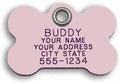 LuckyPet Durable Plastic Pet ID Tag, Outlasts Cheap Aluminum Tags for The Same Price, Custom Engraved, Small Pink Bone