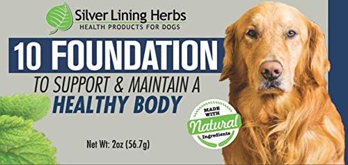 Silver Lining Herbs 10 Canine Foundation - Herbal Blend Supporting Normal Health & Vitality - Natural Canine Supplement for Long-Term Wellness - Supports Liver, Kidneys, Digestive Tract - 2 Ounce Jar