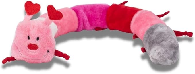 ZippyPaws Deluxe Caterpillar- Dog Toys to Keep Them Busy, for Medium & Large Dogs, Squeaky Pet Toy for Boredom, Stuffed Chew Toy, 6 Blaster Squeakers & 1 Round Squeaker- Valentine's Caterpillar, 30"
