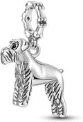 Pet Charm, Cute Dog Charm, Animal Dangle Charm, Sterling Silver Charm, Gift For Women, Friends, Wife, Mother, Christmas, and Halloween, Compatible With Pandora