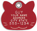 LuckyPet Pet ID Tag - Red Plastic Cat Face - Durable Cat Tag - Easy to Read - Reflective on Back - Size: Medium