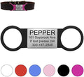 Silent Slide On Puppy Dog Cat ID Tags,Elastic Silicone Band and Stainless Steel Name Plate, Personalized Laser Engraved On Collar,Universal Design for Most Style Pet Collars