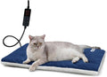 Rest-Eazzzy Heated Cat Bed with Removable Cover, 5 Level Timer & Temperature, Indoor Warming Mat for Cats & Dogs (Heat Pad, Pure-Blue, M)