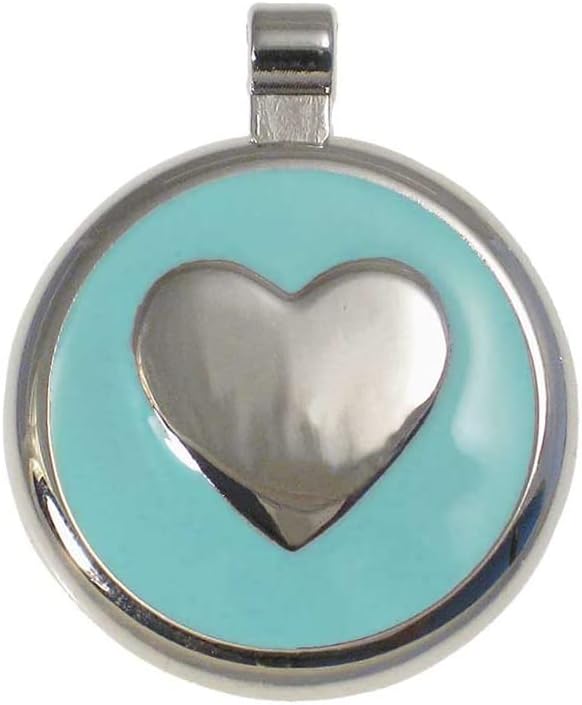 LuckyPet Heart Jewelry Pet ID Tag for Cats and Dogs, Personalized Engraving on The Back Side, Large Mint Heart