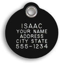LuckyPet Durable Plastic Pet ID Tag, Outlasts Cheap Aluminum Tags for The Same Price, Custom Engraved, Large Black Round