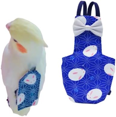 Bird Flight Suits Diapers for Monk Parakeets, Conures, Lovebirds, Cockatiels Flight Suits, Parrot Clothes, Bird Training Nappy Suit Liners Clothes (X-Small,Deep Blue)