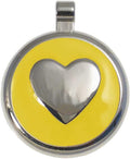 LuckyPet Heart Jewelry Pet ID Tag for Cats and Dogs, Personalized Engraving on The Back Side, Small Yellow Heart