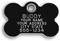 LuckyPet Durable Plastic Pet ID Tag, Outlasts Cheap Aluminum Tags for The Same Price, Custom Engraved, Large Black Bone
