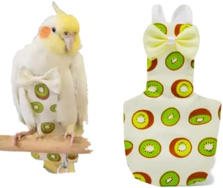 Bird Flight Suits Diapers for Monk Parakeets, Conures, Lovebirds, Cockatiels Flight Suits, Parrot Clothes, Bird Training Nappy Suit Liners Clothes (Medium,Green)