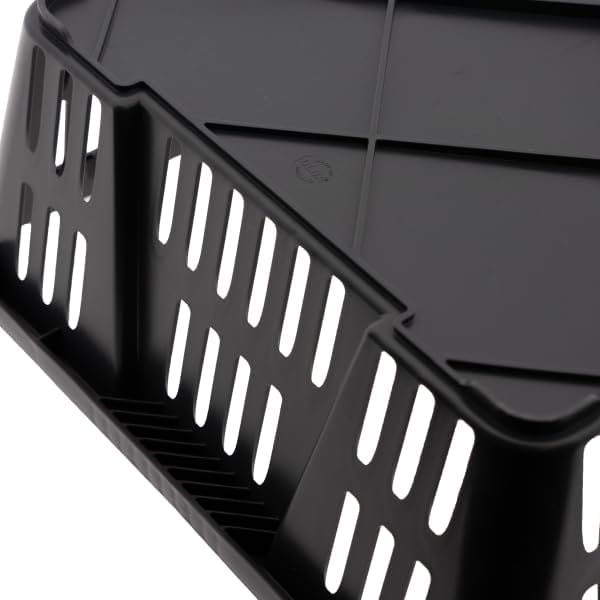 Transport Coop for Quail & Pigeon – Black – Durable Plastic Poultry Carrier with Secure Locking Lid & Ventilation – Lightweight, Stackable, Easy-Clean Crate for Safe Bird Transport