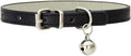 Cat Collar with Bells Cute for Boy Cats, Girl Cats Leather Cat Collars Accessories for Pet Collars Adjustable for Cat(Black)