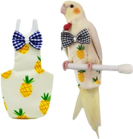 Bird Flight Suits Diapers, Parrot Flight Suits Diapers for Monk Parakeets, Cockatiels Flight Suits, Parrot Clothes, Bird Training Nappy Suit Liners Clothes (X-Small,Yellow-C)
