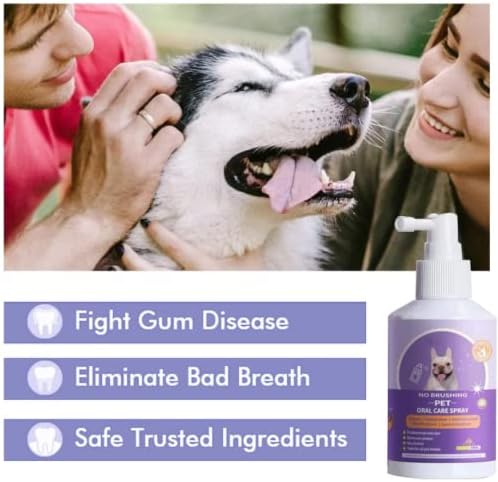 Pet Clean Teeth Spray, 2026 New Formula for Dogs Cats, No Brushing Required, Freshens Breath, Prevents Plaque Tartar, Natural Oral Care Spray (1pc)