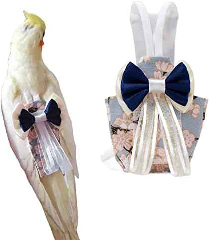 Bird Flight Suits Diapers, Parrot Flight Suits Diapers for Monk Parakeets, Cockatiels Flight Suits, Parrot Clothes, Bird Training Nappy Suit Liners Clothes (Medium,Navy)