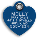 LuckyPet Durable Plastic Pet ID Tag, Outlasts Cheap Aluminum Tags for The Same Price, Custom Engraved, Small Blue Heart