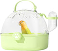 Bird Carrier Cage with Water Bottle, Portable Parrot Travel Carrier Carry Case 7.2" L*6.4 W *6.7” H for Small Pets, Lovebird, Budgie, Parakeet, Gerbils, Mice, Dwarf Hamster, Small Animal (Green)