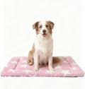 Dog Bed Mat, Reversible Crate Pad & Durable Dog Bed - Machine Washable Kennel Mat with Ultra Soft for Large Dogs (Big&Small Stars Pink, 35" L*23" W*1.5" Th)