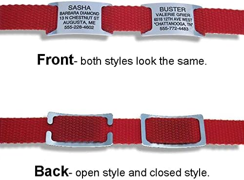 LuckyPet Slide-On Pet ID Tags - Personalized Dog Tags, Durable Stainless Steel, Noiseless, Suitable for Dogs & Cats, Fits 3/4 Inch Collars - Medium Plus, Closed Ends