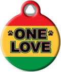 Dog Tag Art One Love Pet ID Tag for Dogs and Cats, Silent Nametag with Customized Identification Information - Large 1.25" Diameter
