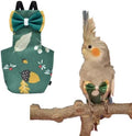 Bird Flight Suits Diapers for Monk Parakeets, Conures, Lovebirds, Cockatiels Flight Suits, Parrot Clothes, Bird Training Nappy Suit Liners Clothes (X-Small,Deep Green)