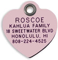 LuckyPet Durable Plastic Pet ID Tag, Outlasts Cheap Aluminum Tags for The Same Price, Custom Engraved, Large Pink Heart