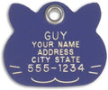 LuckyPet Plastic Pet ID Tags - Dog Personalized IDs - Durable Engraved Name Noiseless Tag - Suitable for Dogs and Cats - Outlasts Most Aluminum Tags - Medium, Purple Cat