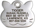 LuckyPet Pet ID Tag - Stainless Steel Cat Face - Durable Cat Tag - Easy to Read - Reflective on Back - Size: Medium