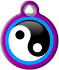 Dog Tag Art Yin and Yang Custom Pet ID Tag for Dogs and Cats, Silent Polymer Coated Stainless Steel Nametag with Customized Identification Information - Large 1.25" Diameter