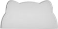 Cat Food Mat, Silicone Non Slip Dog Bowl Mat Waterproof Cat Feeding Mat Stop Food Spills and Water Messes Out to Floor Pet Food Mat (Light Gray, 17" x 10")