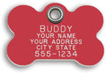 LuckyPet Plastic Pet ID Tags - Dog Personalized IDs - Durable Engraved Name Noiseless Tag - Suitable for Dogs and Cats - Outlasts Most Aluminum Tags - Medium, Red Bone