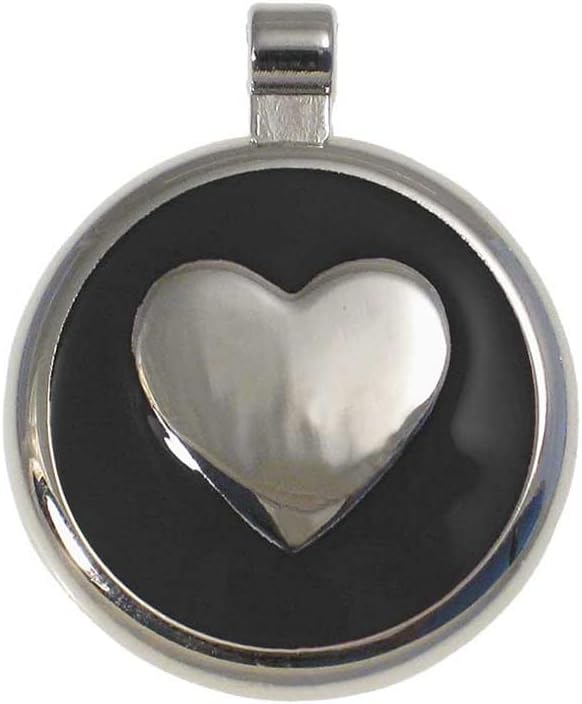 LuckyPet Heart Jewelry Pet ID Tag for Cats and Dogs, Personalized Engraving on The Back Side, Small Black Heart