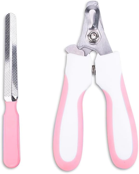 Kimono Art Dog & Cat Pets Nail Trimmers and Clippers, Professional Claw Care Grooming Tool for Pets, Avoid Over Cutting Bloodlines, Pink, for Large and Medium Dogs