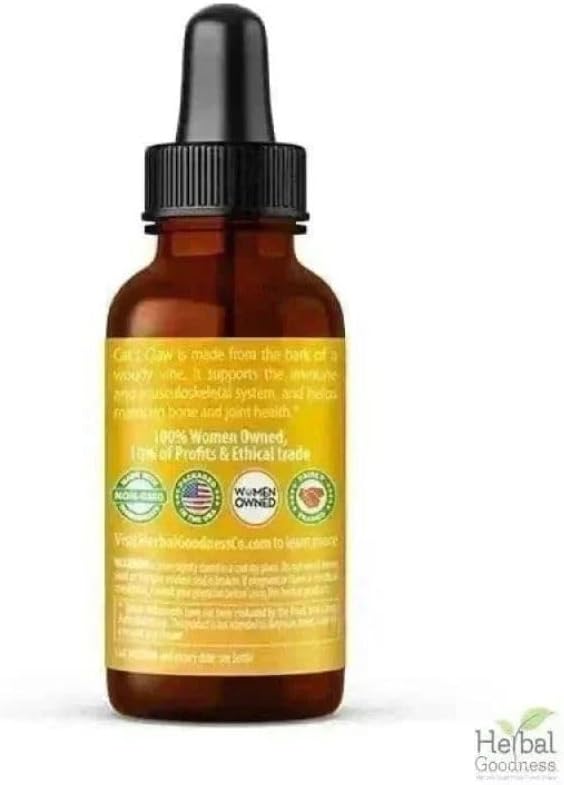 Cat's Claw Extract Joint Support - Herbal Supplement for Joint and Muscle Function, Immunity, Heart Support - Gluten Free - Superior Absorption - Organic Liquid 1oz - Herbal Goodness (1 bttl)