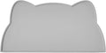 Cat Food Mat, Silicone Non Slip Dog Bowl Mat Waterproof Cat Feeding Mat Stop Food Spills and Water Messes Out to Floor Pet Food Mat (Dark Gray, 20" x 12")